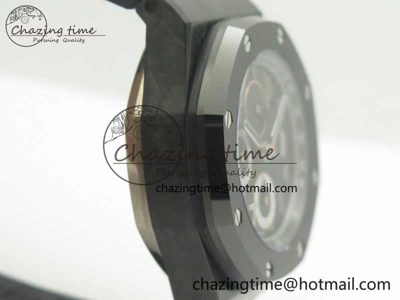 Royal Oak Offshore “GINZA 7” Forged Carbon JF Best Edition on Rubber Strap A3126 V2 w  Cyclops