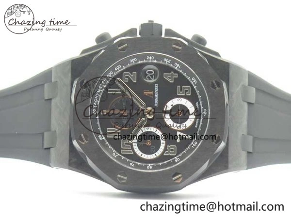 Royal Oak Offshore “GINZA 7” Forged Carbon JF Best Edition on Rubber Strap A3126 V2 w  Cyclops