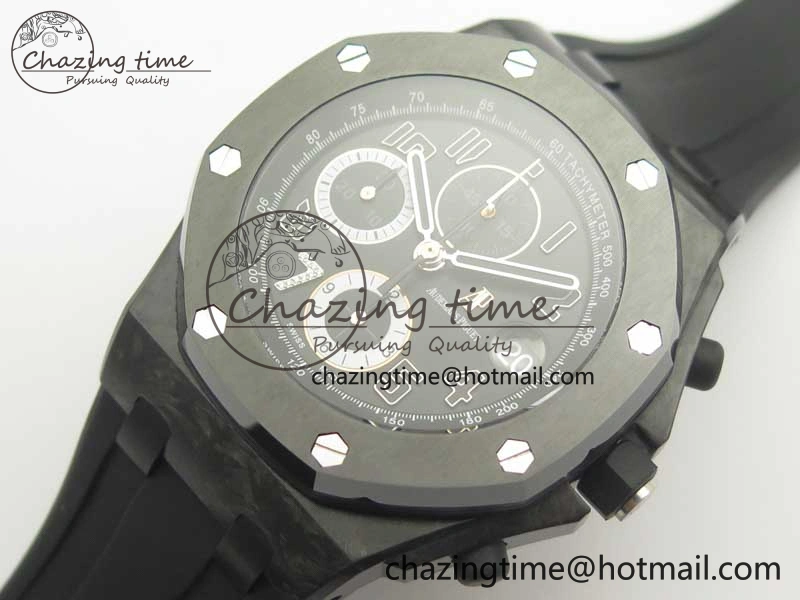 Royal Oak Offshore “GINZA 7” Forged Carbon JF Best Edition on Rubber Strap A3126 V2 w  Cyclops