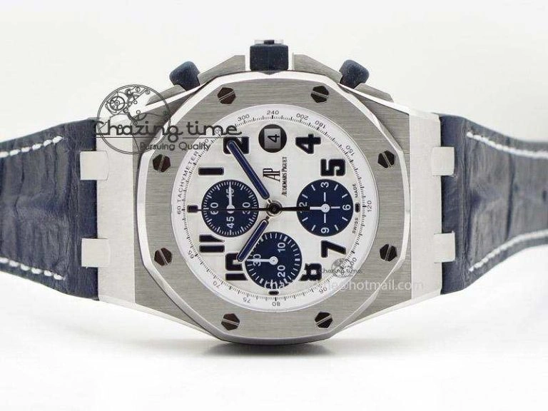 Royal Oak Offshore JF Best Edition “Navy” on Blue Leather Strap A7750