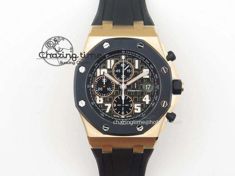 Royal Oak Offshore JF Best Edition RG Rubberclad Black Dial on Rubber Strap A7750