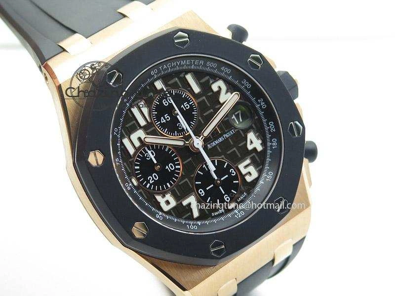 Royal Oak Offshore JF Best Edition RG Rubberclad Black Dial on Rubber Strap A7750