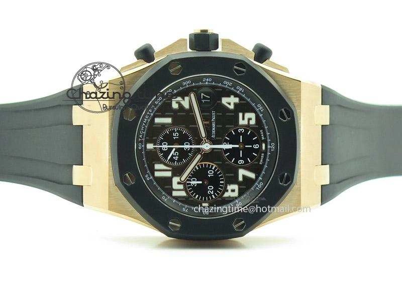 Royal Oak Offshore JF Best Edition RG Rubberclad Black Dial on Rubber Strap A7750
