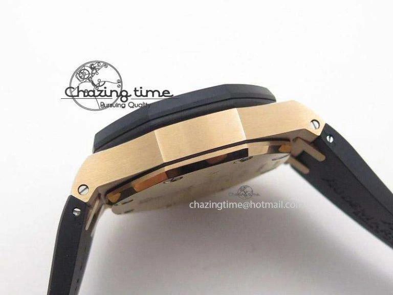Royal Oak Offshore JF Best Edition RG Rubberclad Black Dial on Rubber Strap A7750