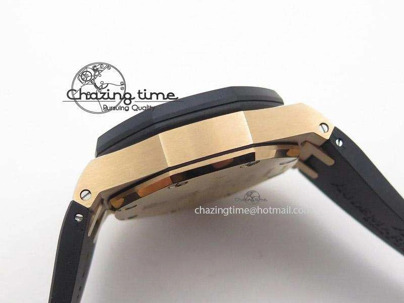 Royal Oak Offshore JF Best Edition RG Rubberclad Black Dial on Rubber Strap A7750