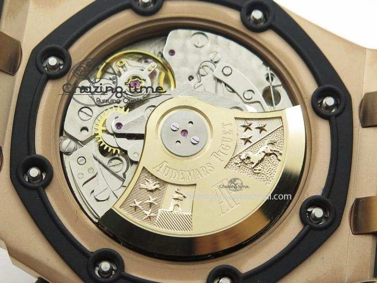 Royal Oak Offshore JF Best Edition RG Rubberclad Black Dial on Rubber Strap A7750