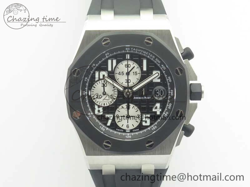 Royal Oak Offshore JF Best Edition SS Rubberclad Black Dial A3126 V2 w  Cyclops