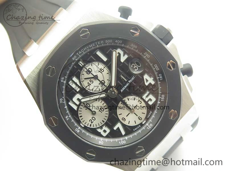 Royal Oak Offshore JF Best Edition SS Rubberclad Black Dial A3126 V2 w  Cyclops