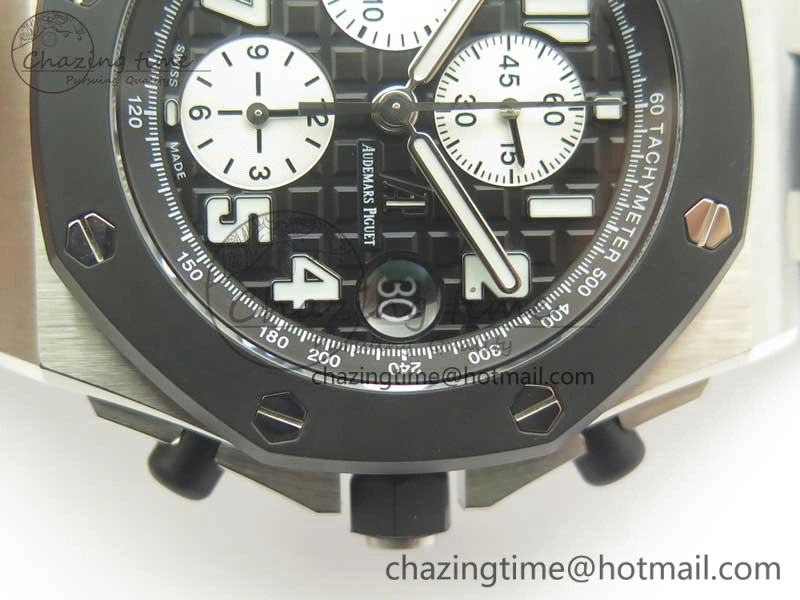 Royal Oak Offshore JF Best Edition SS Rubberclad Black Dial A3126 V2 w  Cyclops