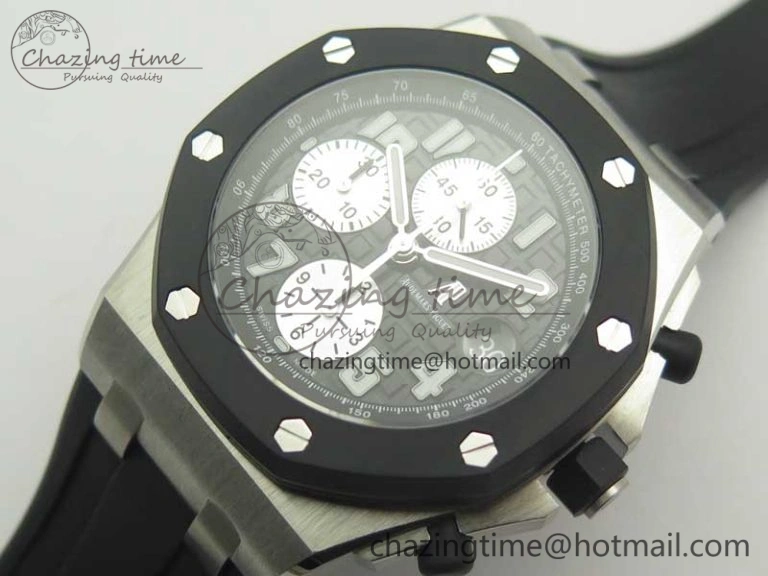 Royal Oak Offshore JF Best Edition SS Rubberclad Black Dial A3126 V2 w  Cyclops