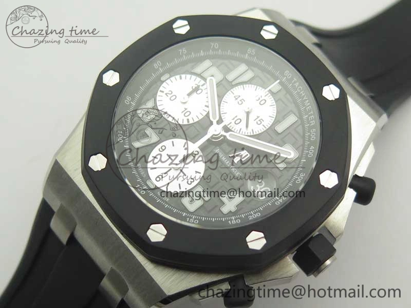 Royal Oak Offshore JF Best Edition SS Rubberclad Black Dial A3126 V2 w  Cyclops