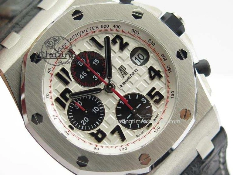 Royal Oak Offshore JF Ultimate Edition Silver Themes On Black Leather Strap A7750 V2