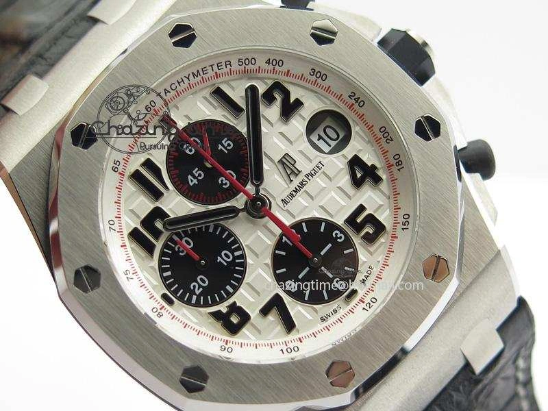 Royal Oak Offshore JF Ultimate Edition Silver Themes On Black Leather Strap A7750 V2
