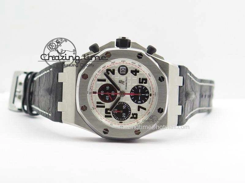 Royal Oak Offshore JF Ultimate Edition Silver Themes On Black Leather Strap A7750 V2