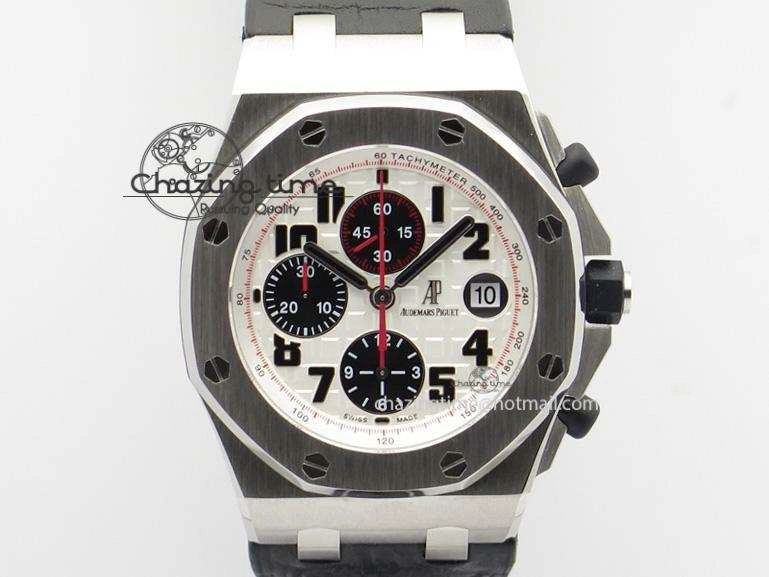 Royal Oak Offshore JF Ultimate Edition Silver Themes On Black Leather Strap A7750 V2