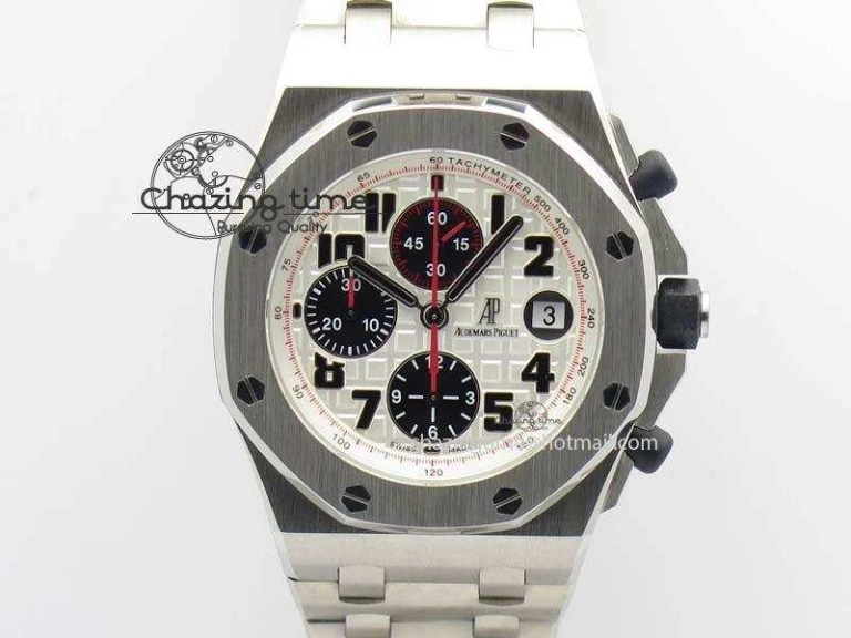 Royal Oak Offshore JF Ultimate Edition Silver Themes On SS Bracelet A7750 V2