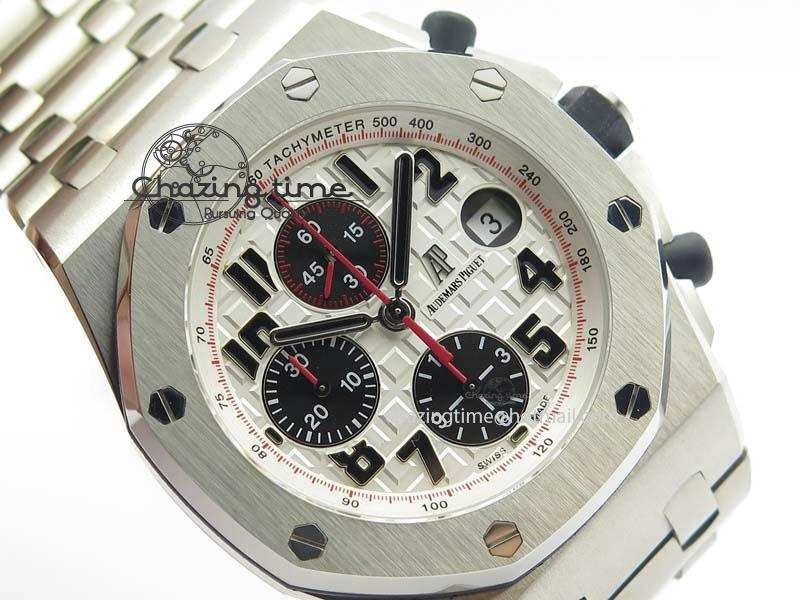 Royal Oak Offshore JF Ultimate Edition Silver Themes On SS Bracelet A7750 V2