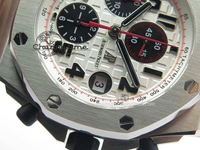 Royal Oak Offshore JF Ultimate Edition Silver Themes On SS Bracelet A7750 V2