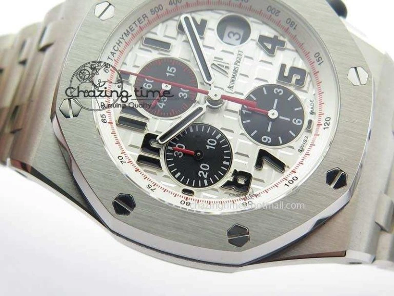Royal Oak Offshore JF Ultimate Edition Silver Themes On SS Bracelet A7750 V2