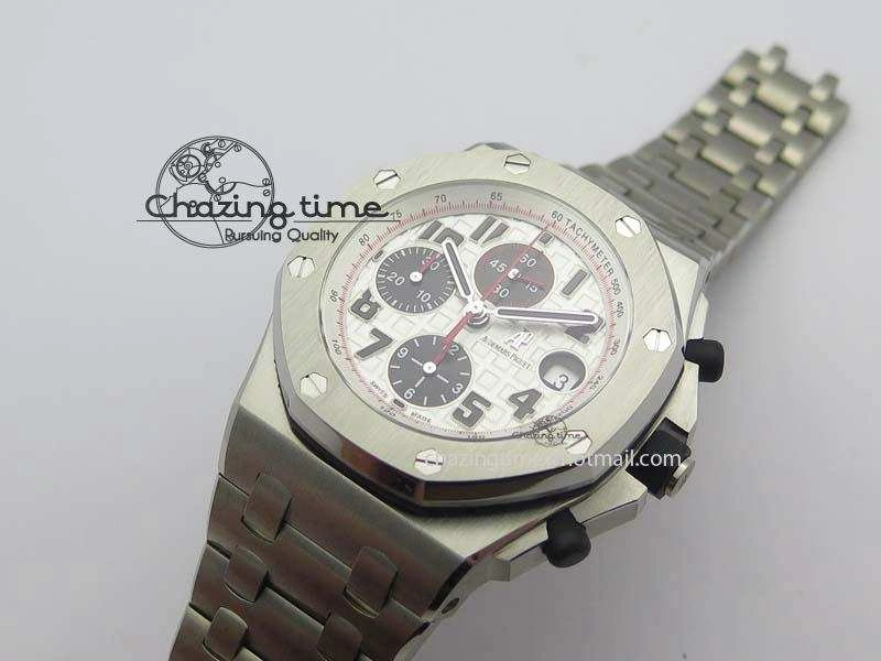 Royal Oak Offshore JF Ultimate Edition Silver Themes On SS Bracelet A7750 V2