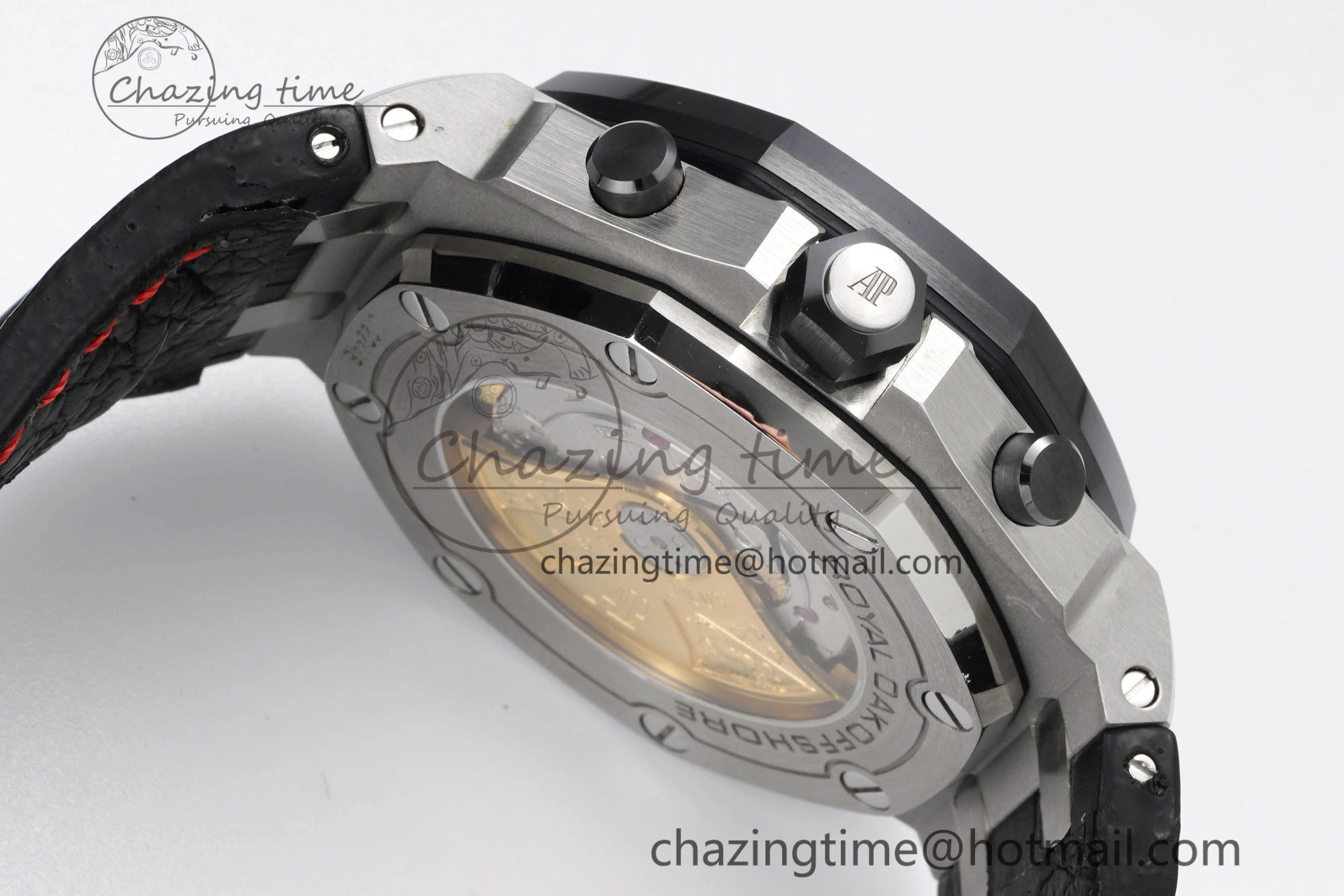 Royal Oak Offshore JJF 1:1 Best Edition “Dark Knight” on Black Red Leather Strap A3126