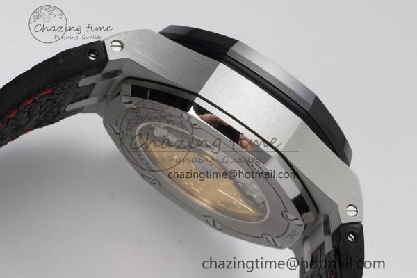 Royal Oak Offshore JJF 1:1 Best Edition “Dark Knight” on Black Red Leather Strap A3126