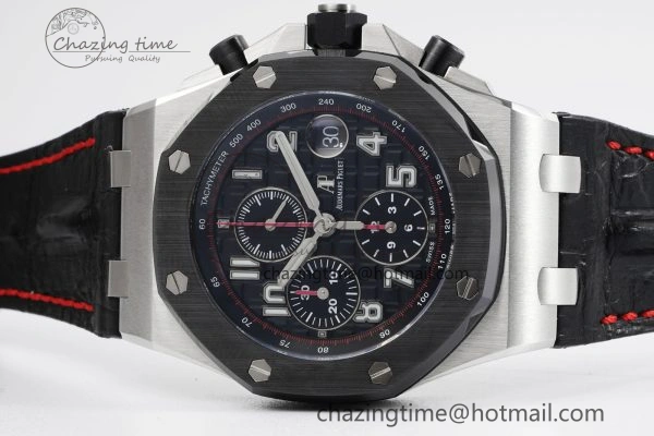 Royal Oak Offshore JJF 1:1 Best Edition “Dark Knight” on Black Red Leather Strap A3126