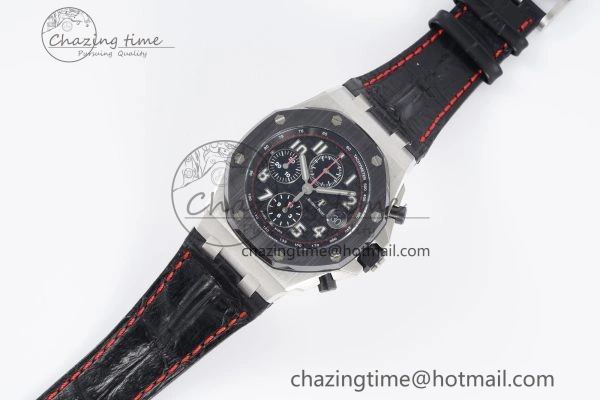 Royal Oak Offshore JJF 1:1 Best Edition “Dark Knight” on Black Red Leather Strap A3126