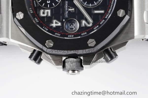 Royal Oak Offshore JJF 1:1 Best Edition “Dark Knight” on Black Red Leather Strap A3126