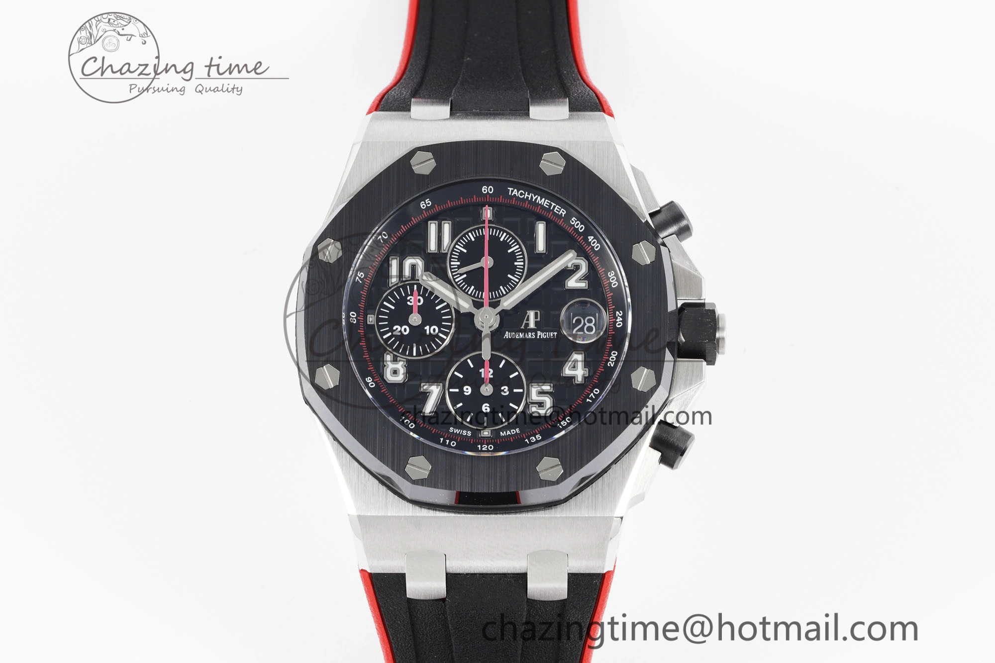 Royal Oak Offshore JJF 1:1 Best Edition “Dark Knight” on Black Red Rubber Strap A3126