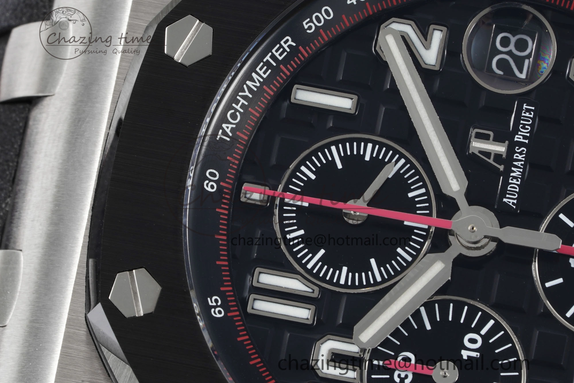 Royal Oak Offshore JJF 1:1 Best Edition “Dark Knight” on Black Red Rubber Strap A3126