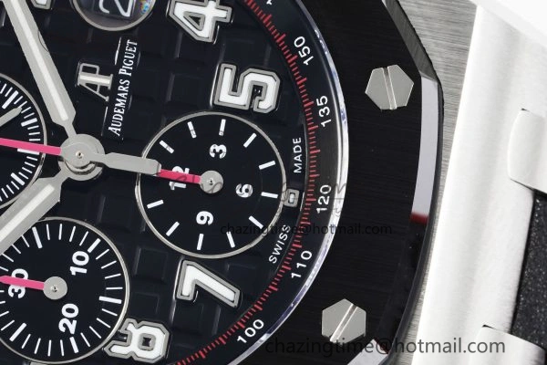 Royal Oak Offshore JJF 1:1 Best Edition “Dark Knight” on Black Red Rubber Strap A3126