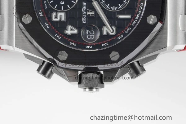 Royal Oak Offshore JJF 1:1 Best Edition “Dark Knight” on Black Red Rubber Strap A3126