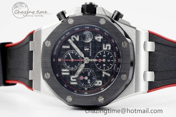 Royal Oak Offshore JJF 1:1 Best Edition “Dark Knight” on Black Red Rubber Strap A3126