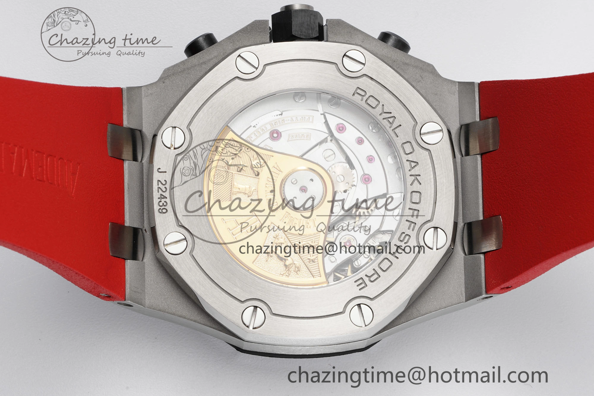 Royal Oak Offshore JJF 1:1 Best Edition “Dark Knight” on Black Red Rubber Strap A3126