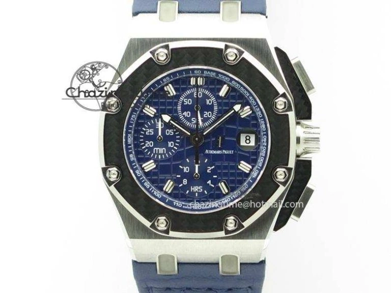 Royal Oak Offshore Juan Pablo Montoya JF Best Edition Blue Dial On Blue Leather Strap A2226