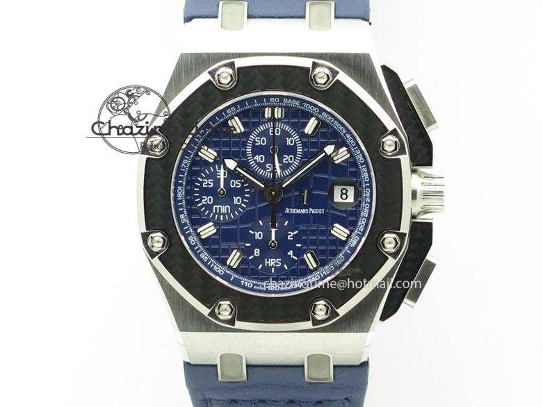 Royal Oak Offshore Juan Pablo Montoya JF Best Edition Blue Dial On Blue Leather Strap A2226