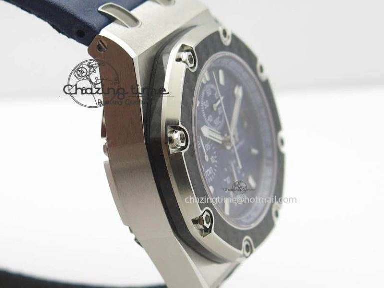 Royal Oak Offshore Juan Pablo Montoya JF Best Edition Blue Dial On Blue Leather Strap A2226