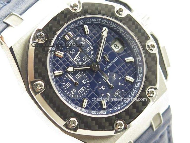 Royal Oak Offshore Juan Pablo Montoya JF Best Edition Blue Dial On Blue Leather Strap A2226
