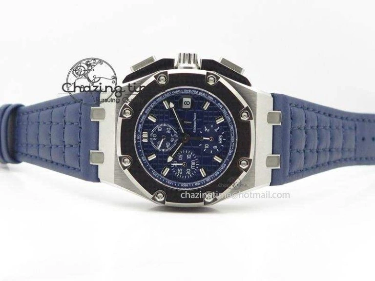 Royal Oak Offshore Juan Pablo Montoya JF Best Edition Blue Dial On Blue Leather Strap A2226