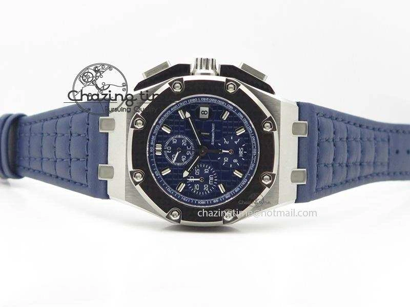 Royal Oak Offshore Juan Pablo Montoya JF Best Edition Blue Dial On Blue Leather Strap A2226