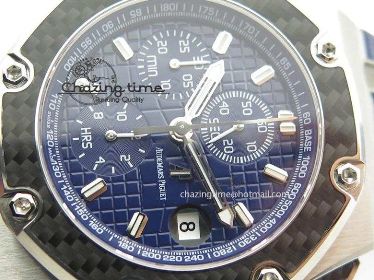 Royal Oak Offshore Juan Pablo Montoya JF Best Edition Blue Dial On Blue Leather Strap A2226