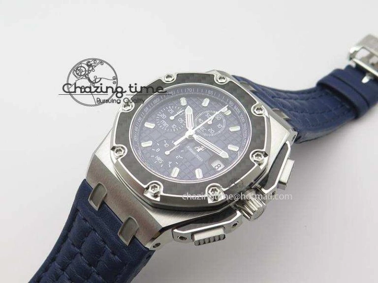 Royal Oak Offshore Juan Pablo Montoya JF Best Edition Blue Dial On Blue Leather Strap A2226