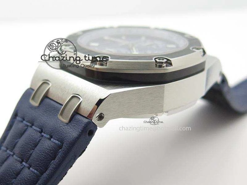 Royal Oak Offshore Juan Pablo Montoya JF Best Edition Blue Dial On Blue Leather Strap A2226