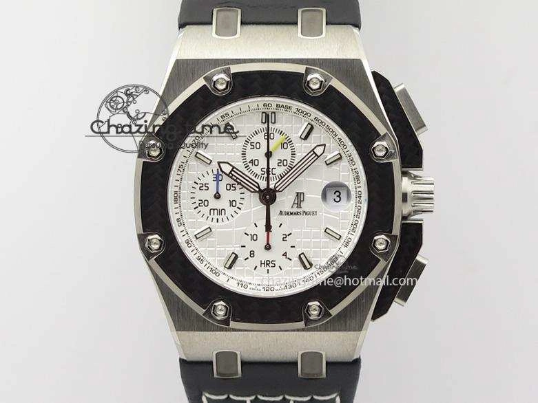 Royal Oak Offshore Juan Pablo Montoya JF Best Edition White Dial On Black Leather Strap A2226