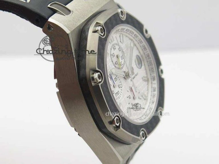 Royal Oak Offshore Juan Pablo Montoya JF Best Edition White Dial On Black Leather Strap A2226