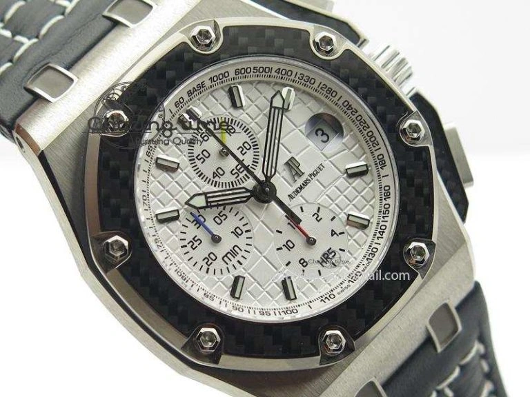 Royal Oak Offshore Juan Pablo Montoya JF Best Edition White Dial On Black Leather Strap A2226