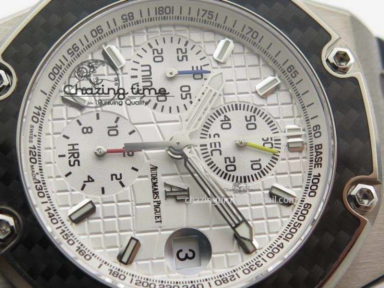 Royal Oak Offshore Juan Pablo Montoya JF Best Edition White Dial On Black Leather Strap A2226