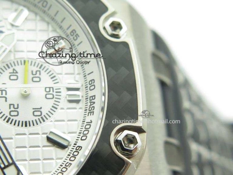 Royal Oak Offshore Juan Pablo Montoya JF Best Edition White Dial On Black Leather Strap A2226