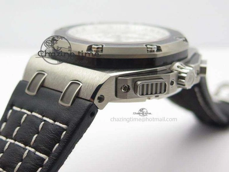 Royal Oak Offshore Juan Pablo Montoya JF Best Edition White Dial On Black Leather Strap A2226